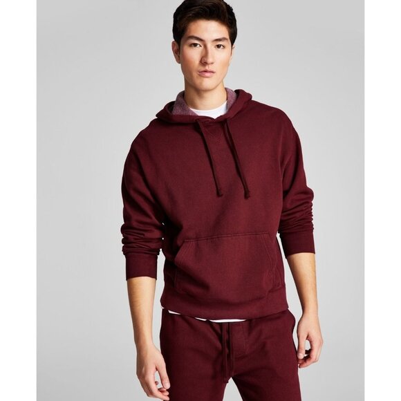 And Now This Mens Fleece Pullover Hoodie, Maroon, Size L, NWT - Picture 1 of 5